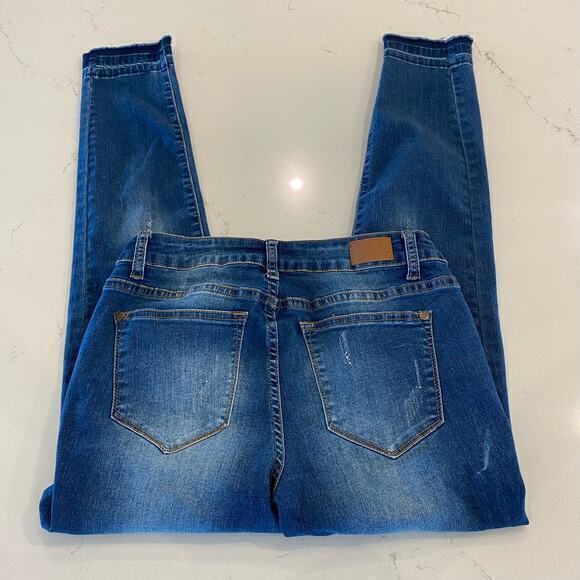 Judy Blue Skinny Fit Jeans With Cheetah Print Distressed size 5/ 27 - Picture 6 of 10